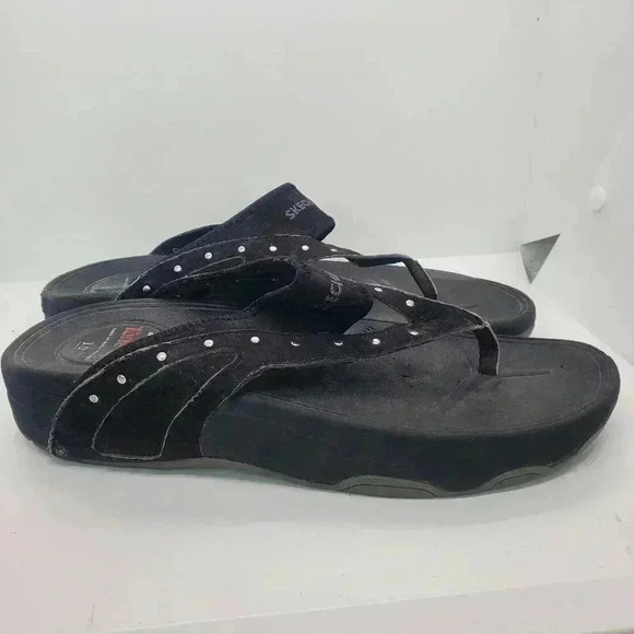 Womens Black Skechers Tone Up Sandals Sz 10 - Picture 2 of 5